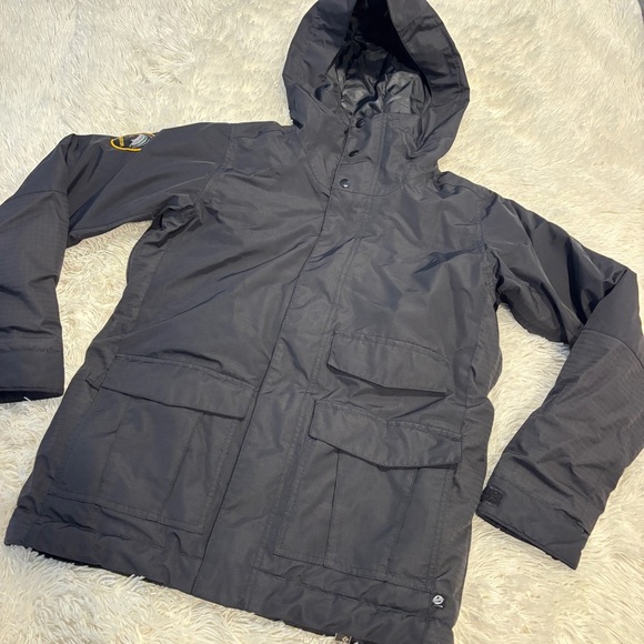 Burton Dryride Black Snowboard Jacket Youth Zipper Hooded Size Large - Picture 12 of 12